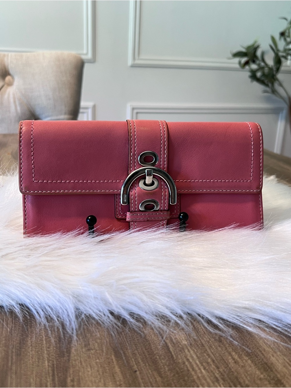 Coach Y2K Pink Soho Buckle Wallet